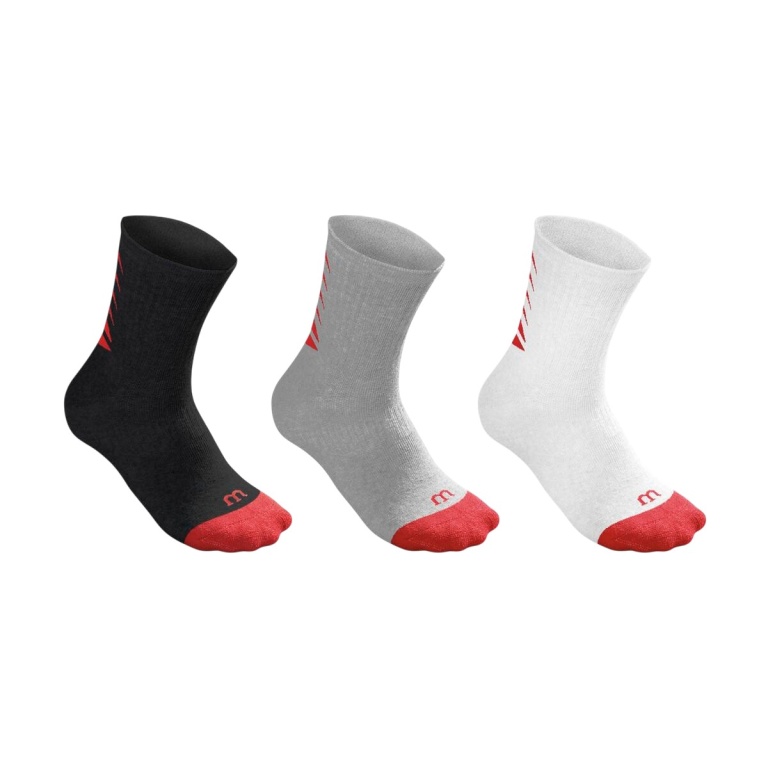 Wilson Tennissocken Crew schwarz/weiss/grau Kinder - 3 Paar